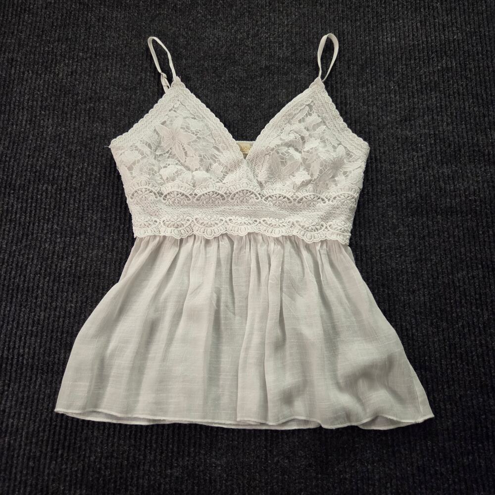 Flowy Boho White Lace Babydoll Tank Size Small